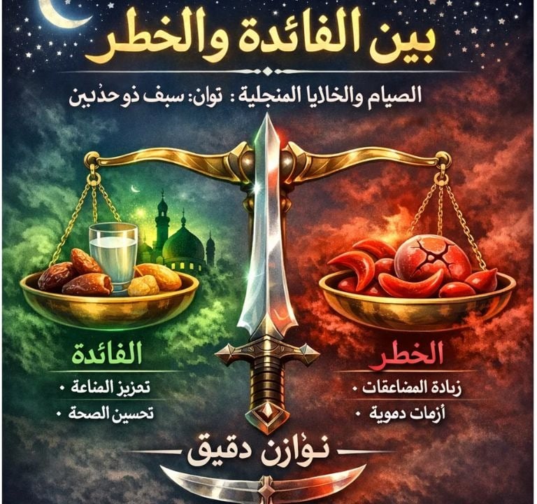🌙🧬بين الفائدة والخطر الصيام والخلايا المنجلية : توازن دقيق : سيف ذو حدّين