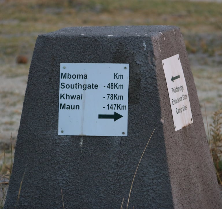Direction block in Moremi Game reserve 
