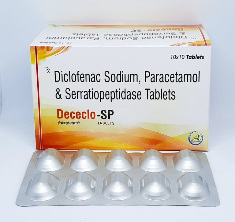 Dececlo-SP | Diclofenac Potassium, Paracetamol and Serratiopeptidase Tab