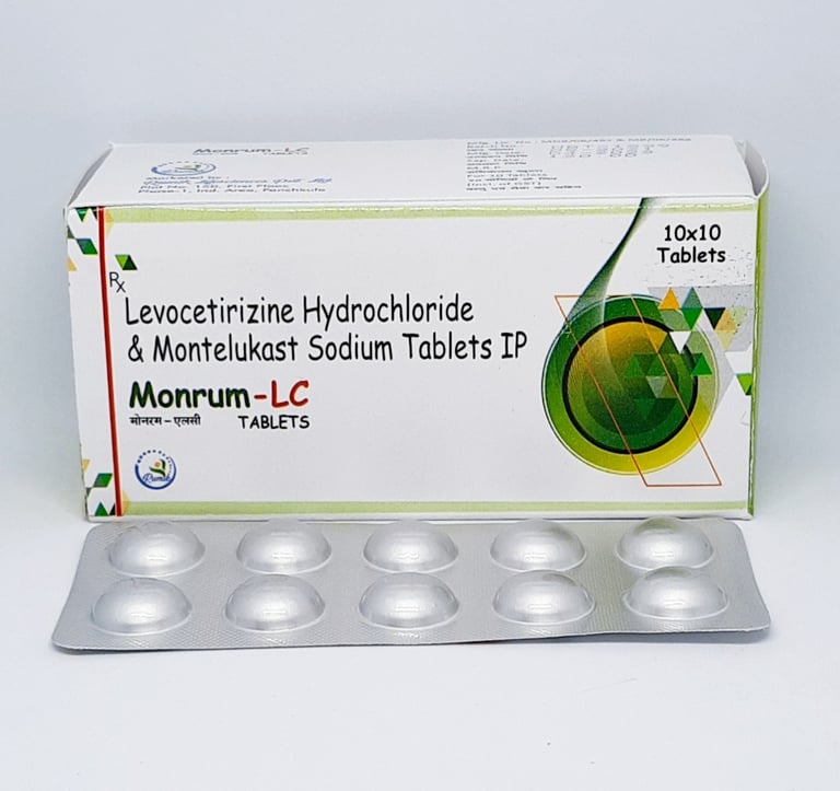 Monrum-LC | Montelukast Sodium 10 and Levocetirizine 5mg Tablet 