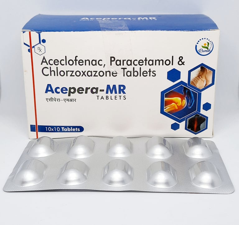 Acepera-MR | Aceclofenac, Paracetamol, Chlorzoxazone Tablet