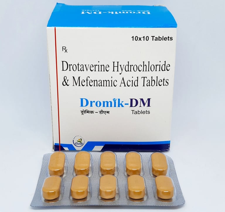 Dromik-DM | Drotaverine 80mg and Mefenamic Acid 250mg Tablet