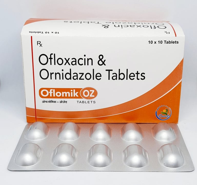 Oflomik-OZ | Ofloxacin 200mg and Ornidazole 500mg Tablet