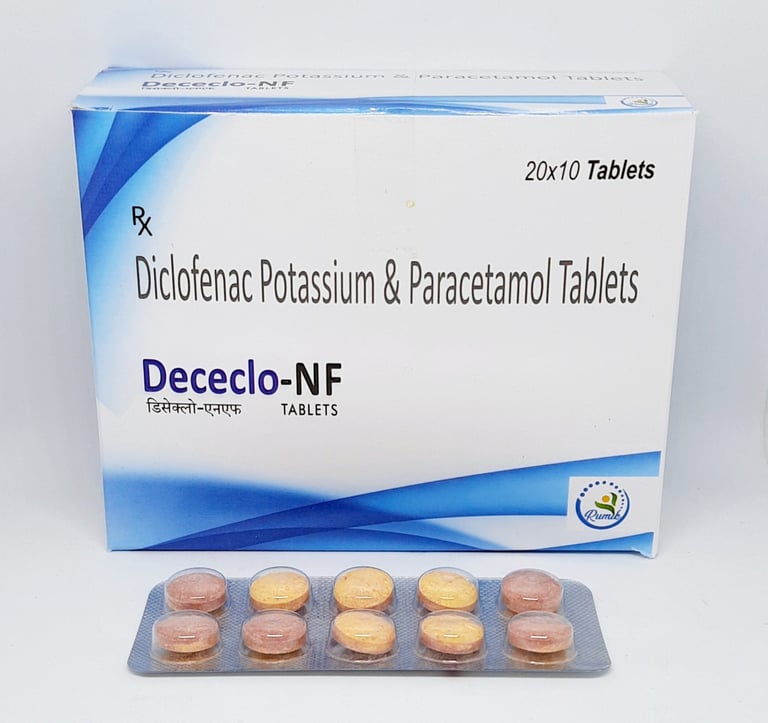 Dececlo-NF | Diclofenac Potassium and Paracetamol Tablet