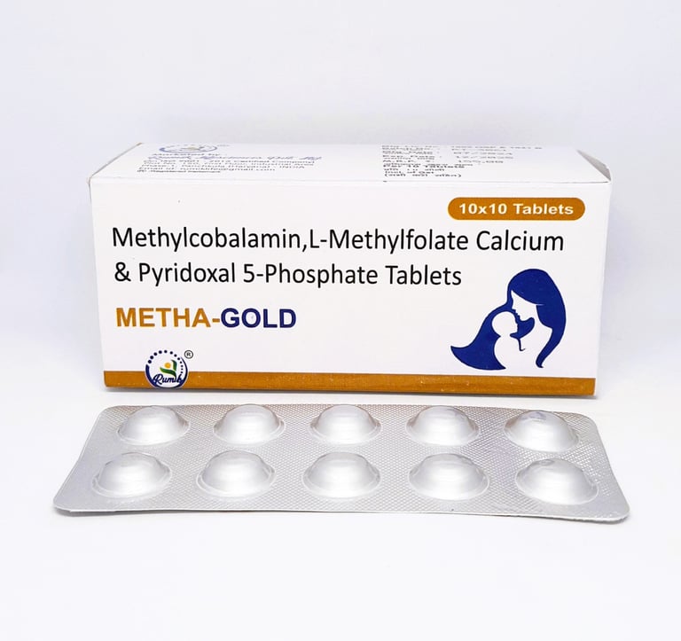 Methylcobalamin 1500mcg + L-Methylfolate Calcium 1mg + Pyridoxine 5-Phosphate 5mg Tablet