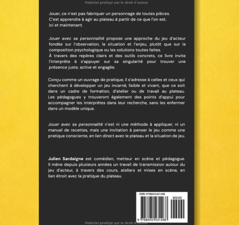 Jouer avec sa personnalité - Julien Sardaigne