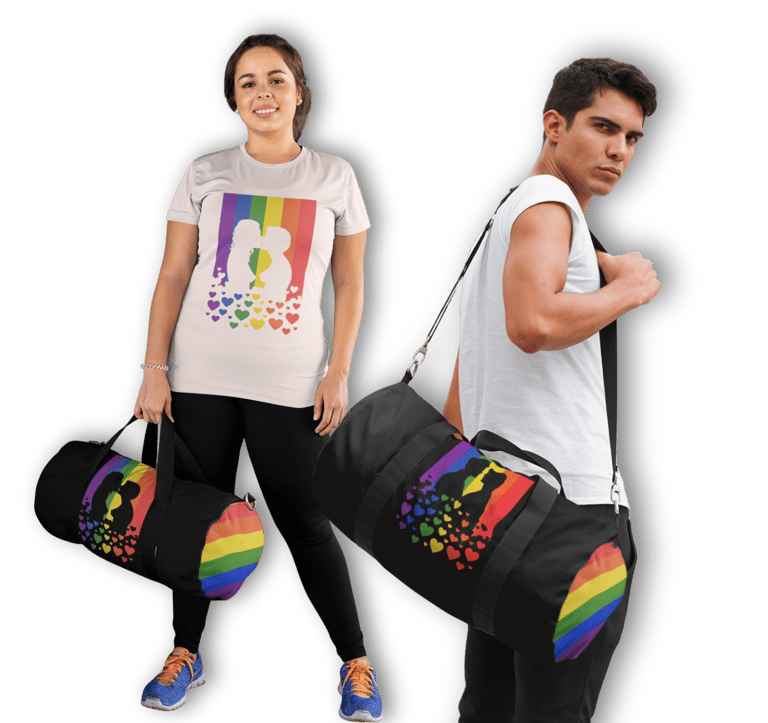 lgbt rainbow pride gym bags