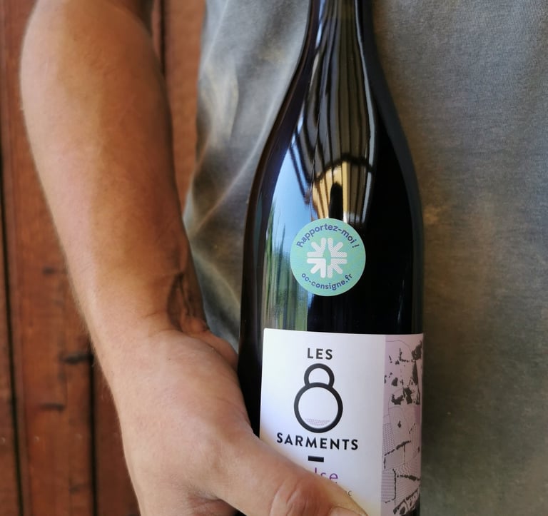 Bouteille de vin bio consignée