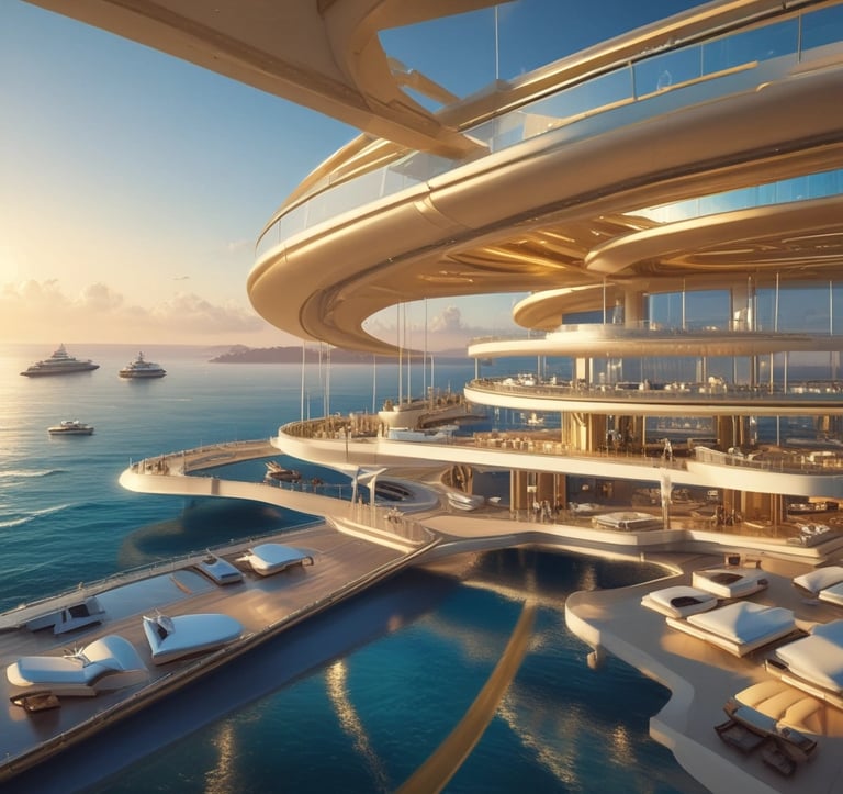 Gated community of elegant villas surrounded by landscaped gardens with mountain views.