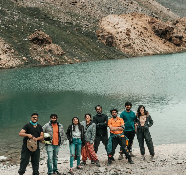 "Discovering Ladakh's remote high-altitude lakes, amidst breathtaking natural landscapes.