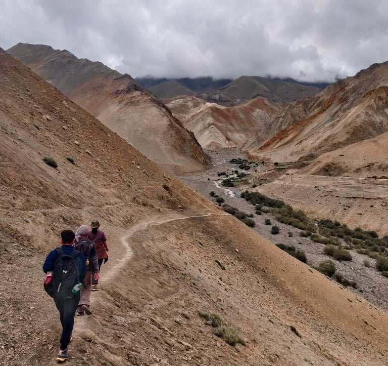 Hiking adventure in Hemis National Park, an exploration of rugged beauty