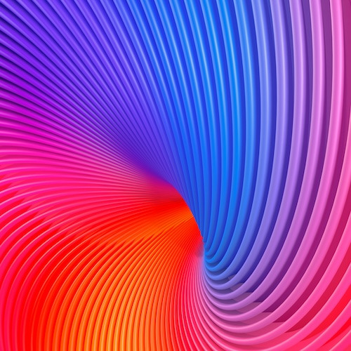 Vortex waves from red to blue.