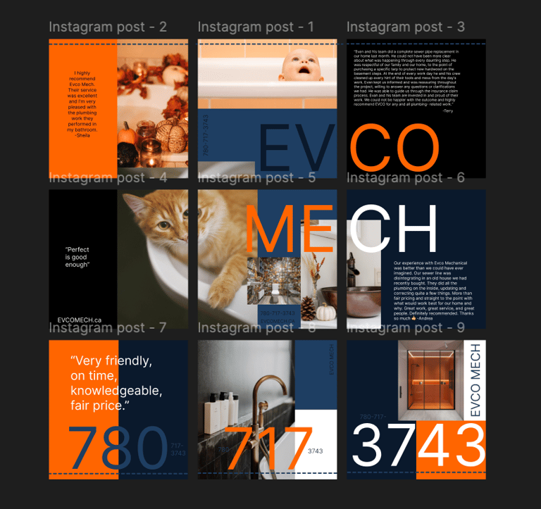 a figma layout of instagram posts