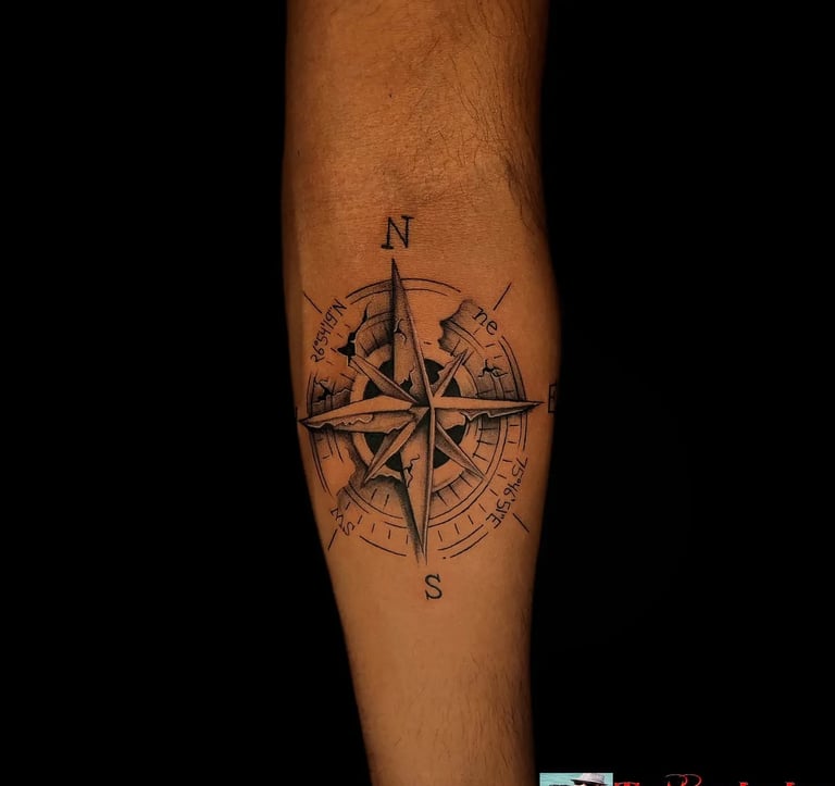 Compass tattoo-tattoo baba-Best Tattoo Studio In Jaipur