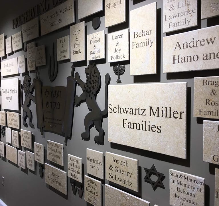 Dedication wall for museum