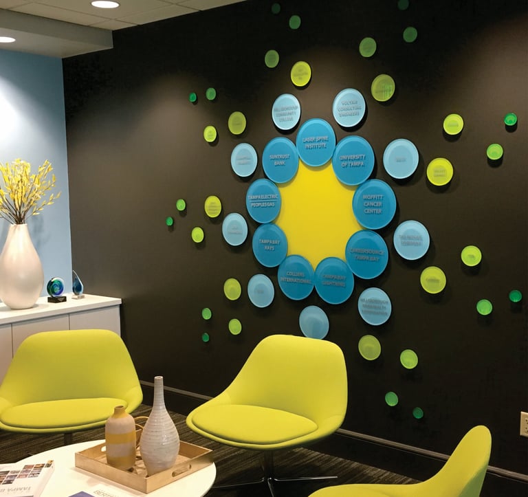 Colorful logo made from acrylic