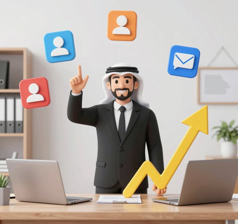 A professional lawyer discussing marketing strategies with a digital marketing expert in a modern office.