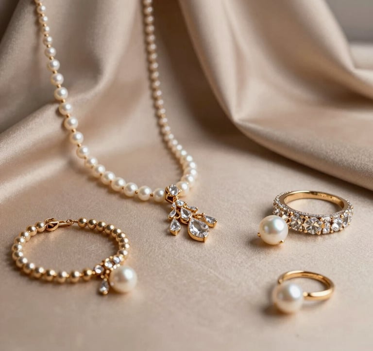 A pair of trendy earrings sparkling against a soft pastel background.