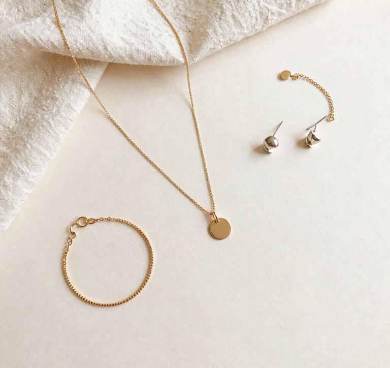 A stylish bracelet featuring semi-precious stones on a rustic wooden table.