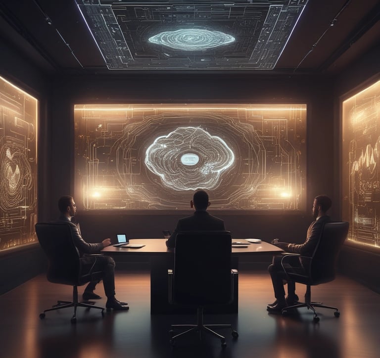 A professional consultant reviewing data analytics on a sleek laptop in a modern office.