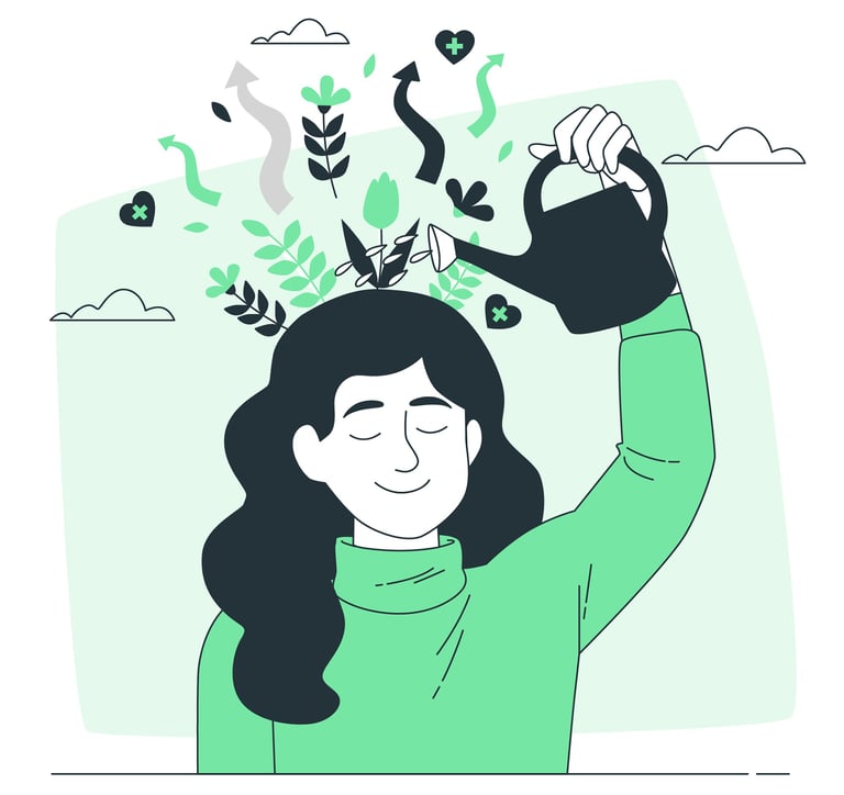 a woman with a healthy thougts