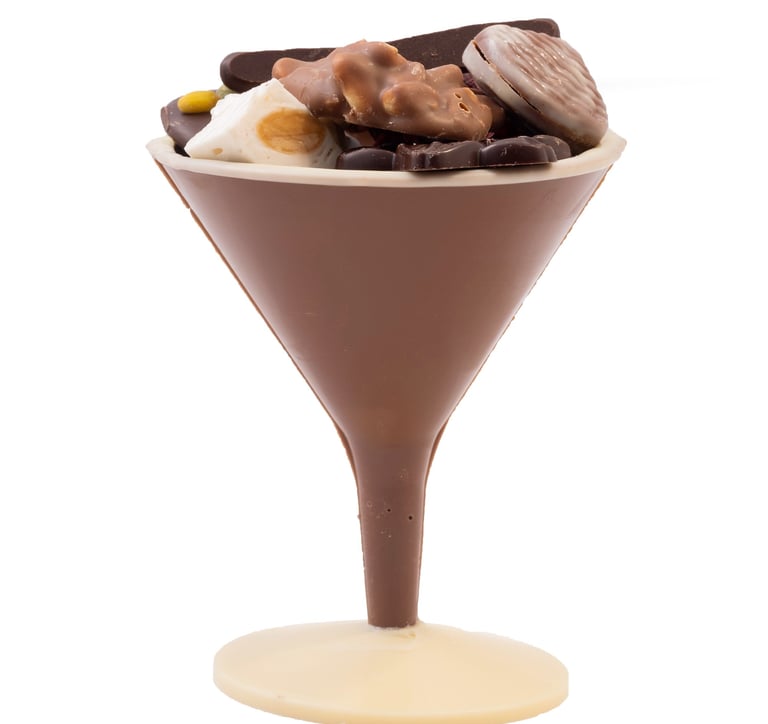 Gevuld glaasje met zoetigheden