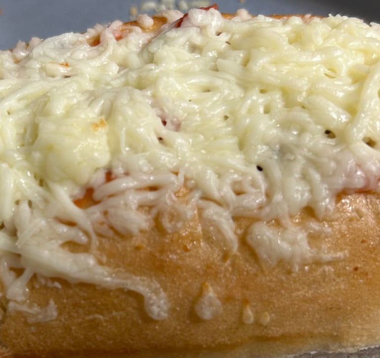 Turkey meatball sub hoggie with melted cheese on top