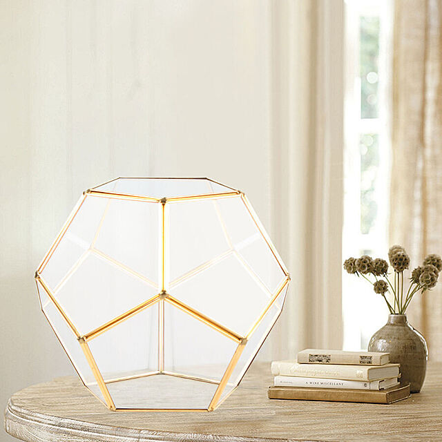Geometric Glass Terrarium Tabletop Mini Succulent Plant Pot Container