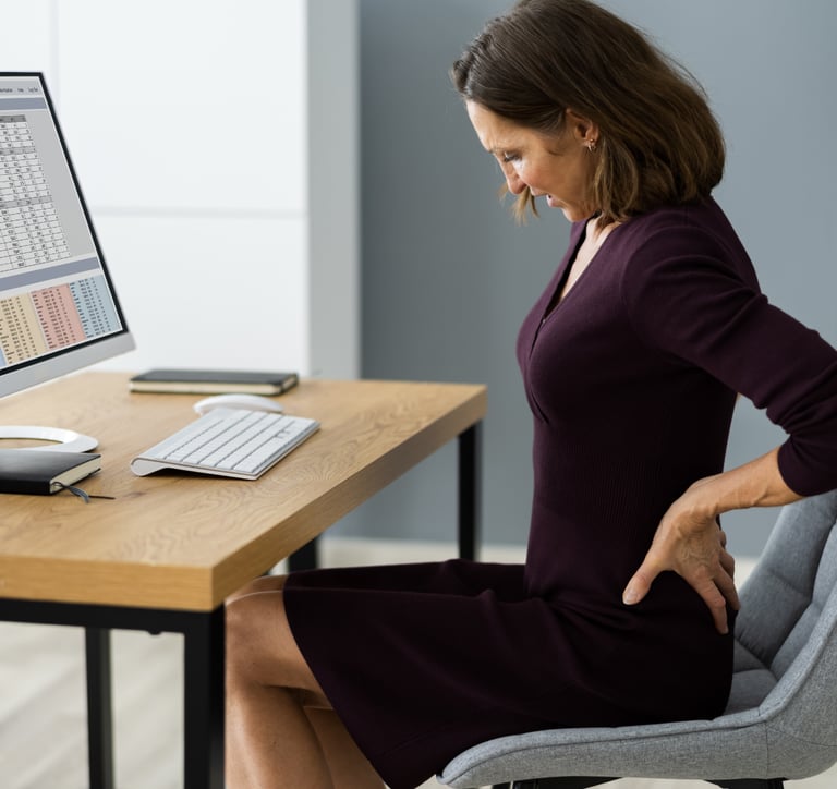 Physiotherapy for postural back pain at desk Telford Office Visit