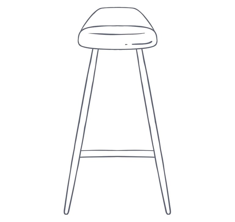 A high seated stool - representative of punctuality and respect.