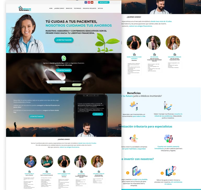 Resultado del copywriting en el nuevo sitio web del cliente.