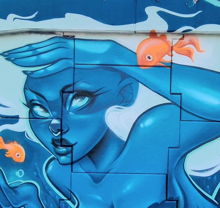 The Siren’s Lullaby - Mural in Frankfurt, muralism, street art, urban art by Ona Salvador