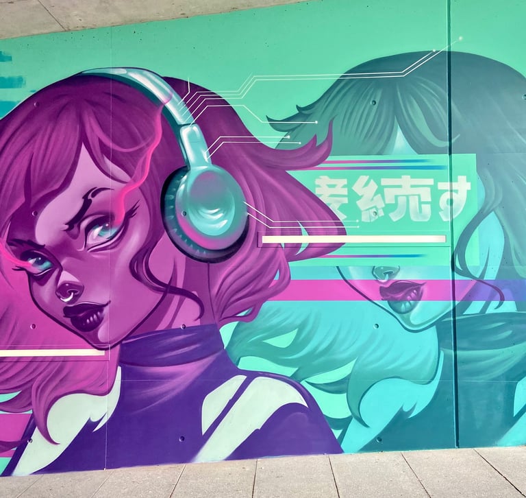 Music Connects People - Mural in Stuttgart, muralism, street art, urban art by Ona Salvador