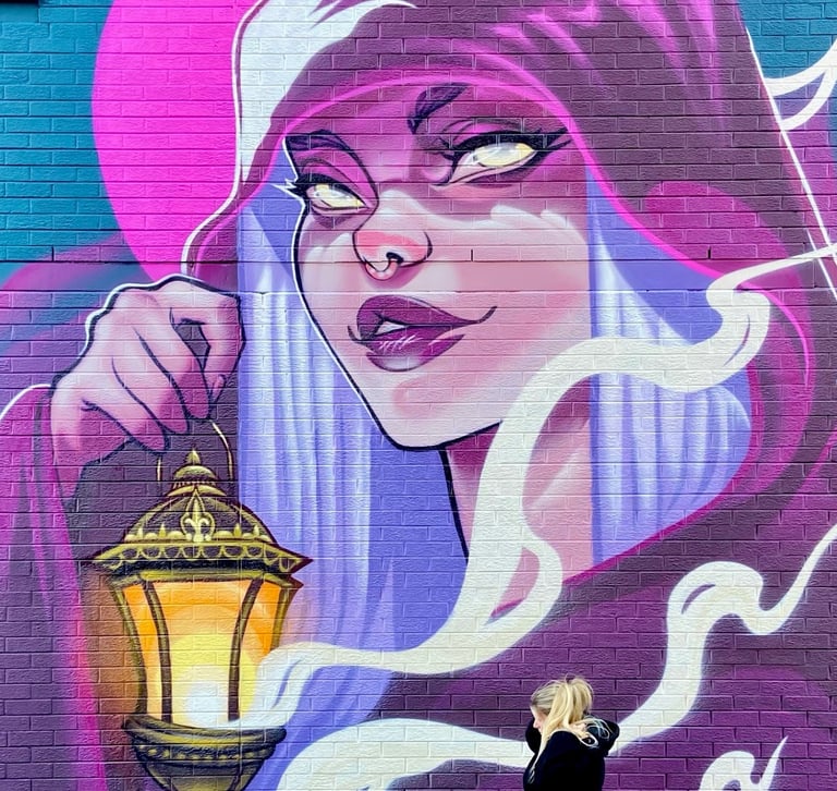 Silent Wisdom - Mural in Belfast, muralism, street art, urban art by Ona Salvador