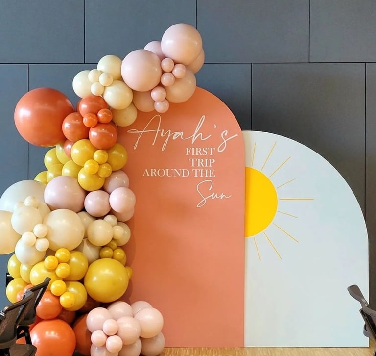 First time around the sun balloon backdrop