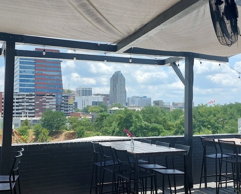 View from the patio of Wye Hill Brewing