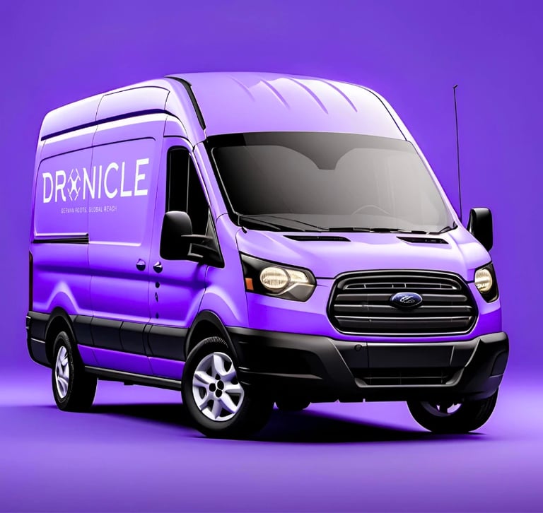 Dronicle Van example with logo containing high-pressure system