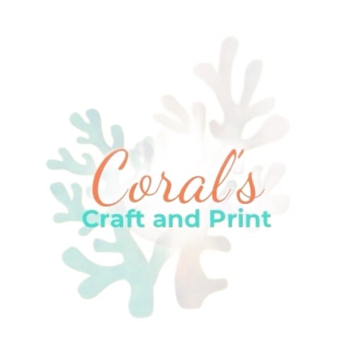 Background with Coral's Craft and Print logo 
