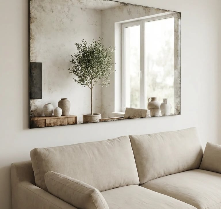 lustro posrtarzane w salonie lustro antyczne