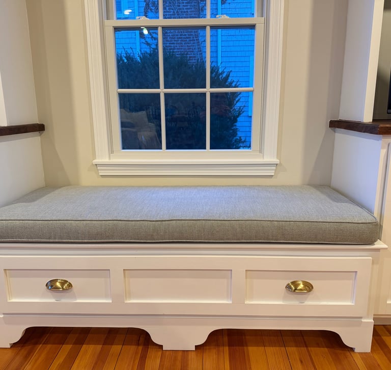 Custom cushion made for a new window seat
