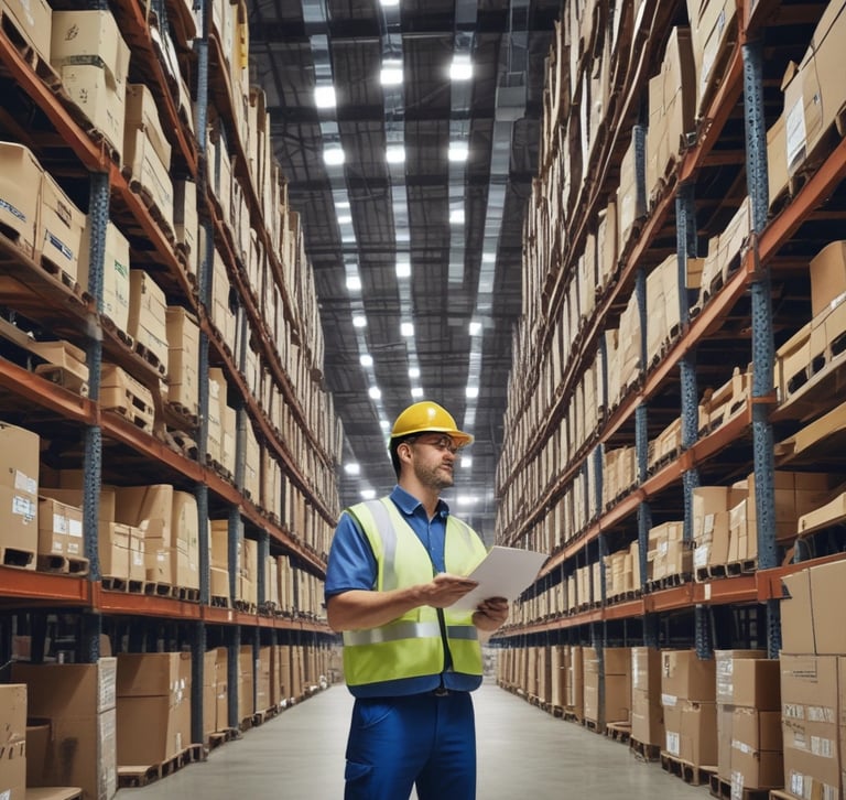 A professional team member assisting a client with inventory management on a digital tablet.