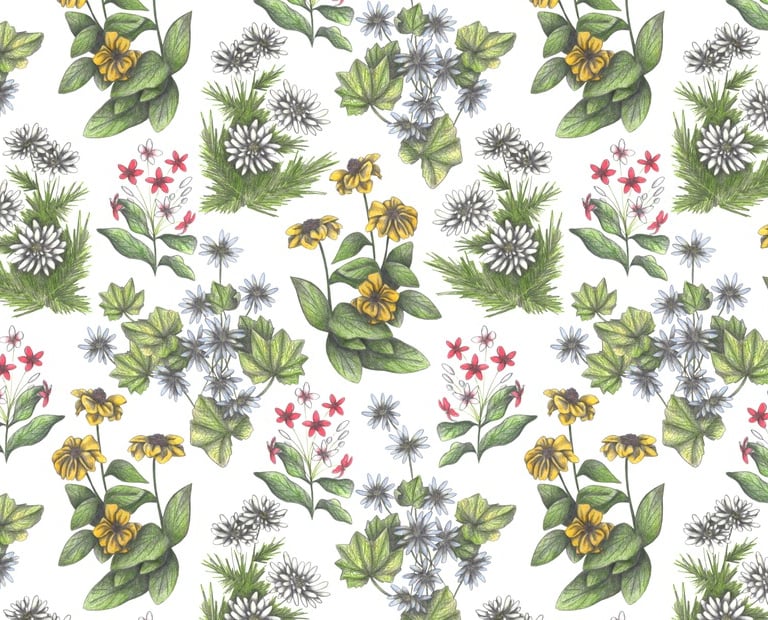 Hand-drawn botanical pattern