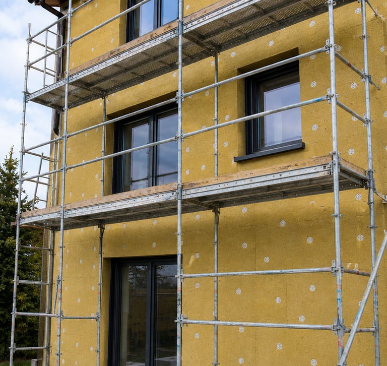 Travaux d’isolation thermique extérieure sur façade moderne