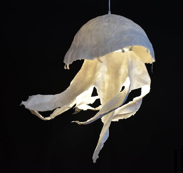 méduse géante sculpture lumineuse