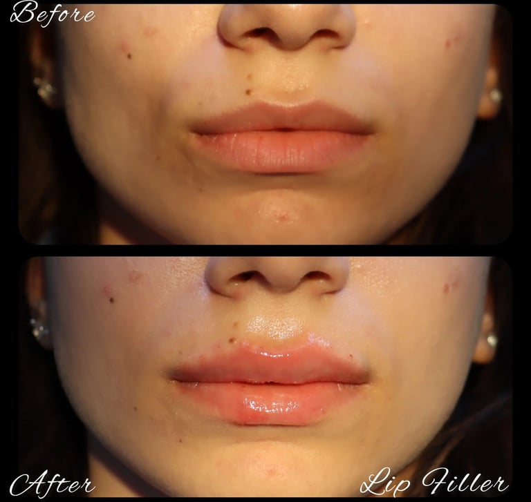 lip filler before after photo