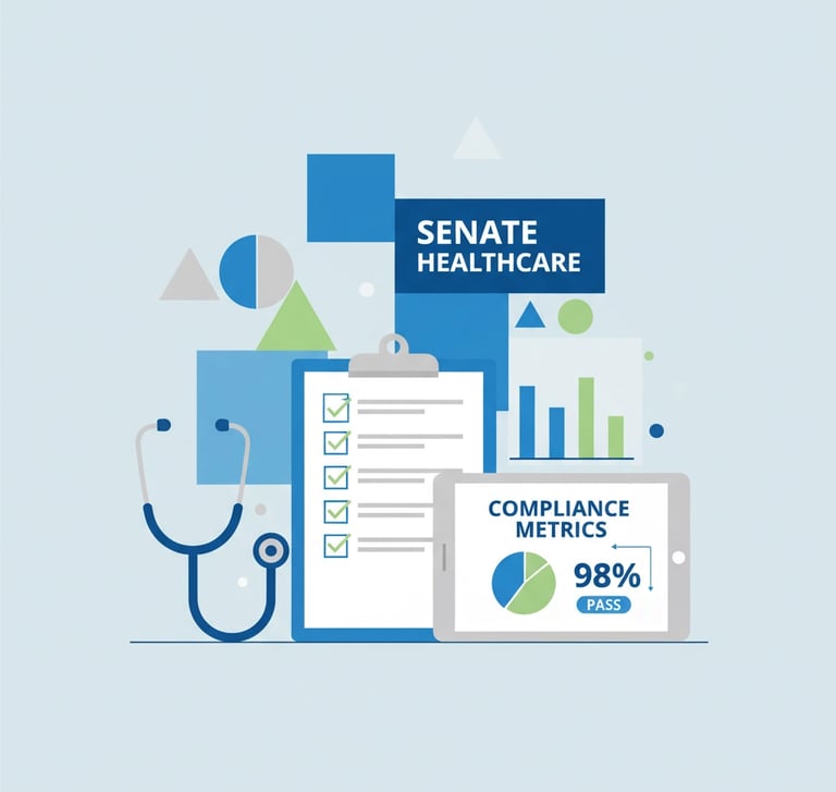 Hospice compliance audit checklist with Senate Healthcare logo