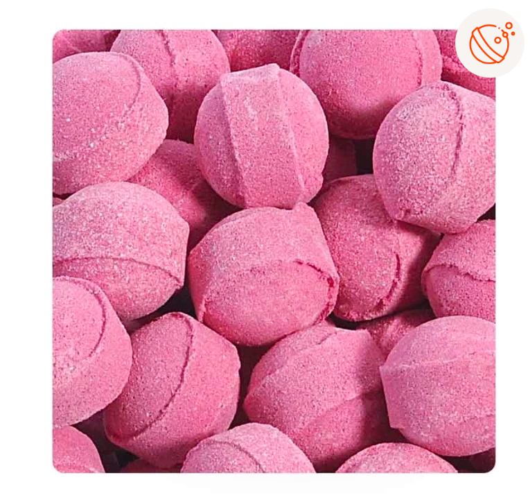 mini billes de bain framboise 