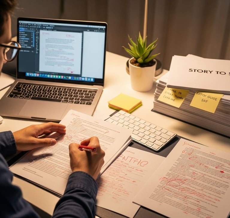 Expert Ghostwriter doing Editing and Proofreading of a book for a Self Publishing Author