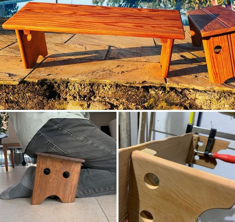 clique p detalhes do banquinho de meditação