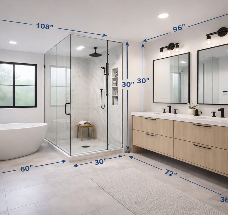 Freestanding soaking tub and walk-in shower remodel – Paradise Valley, AZ